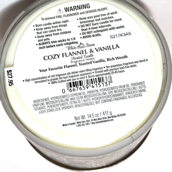 COZY FLANNEL & VANILLA 3-Wick Candle - Picture 3 of 3